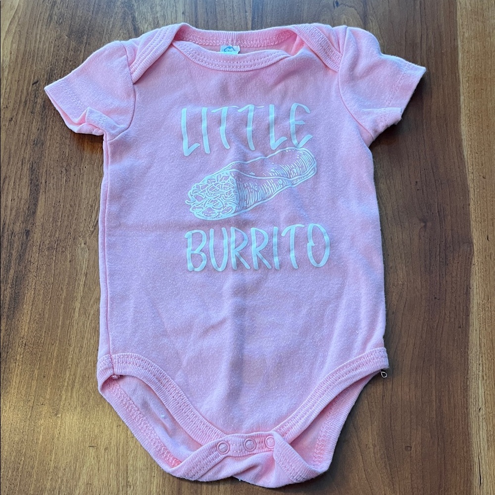 Baby Pink 'Little Burrito' Onesie